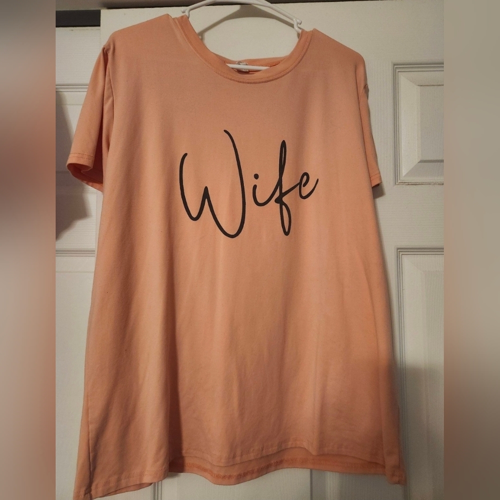 Peach 'Wife' Graphic Tee
